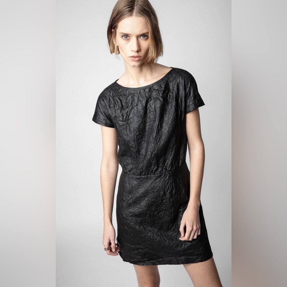 Zadig & Voltaire
Rexa Crumpled Leather Mini Dress size small nwt